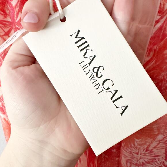 Mika & Gala Tropical Orange Halter Maxi Dress Women's US Size XL  NEW - Picture 10 of 15